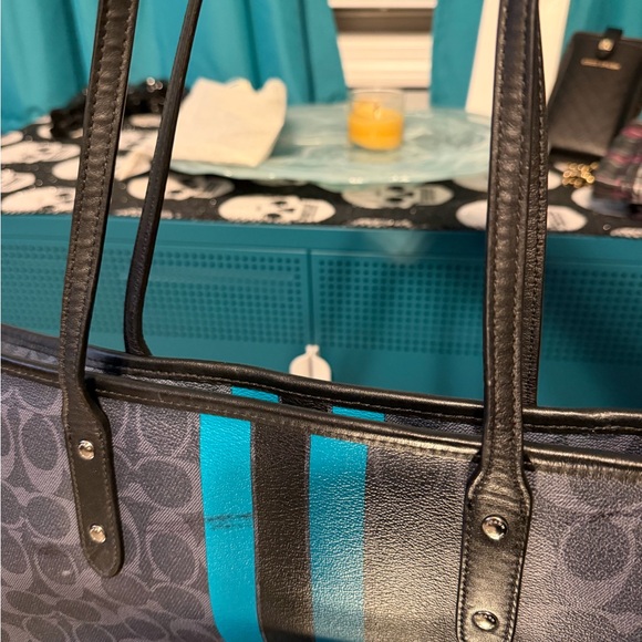 Project Coach Black and Blue Patterned Tote *project bag* - Picture 6 of 16